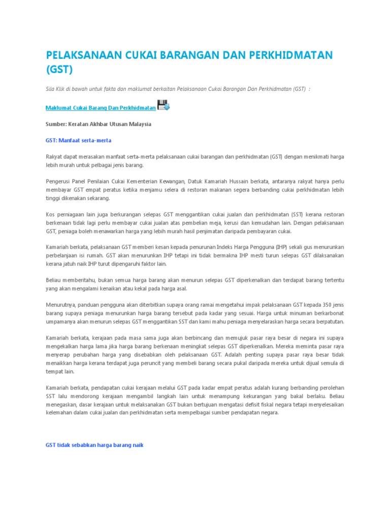 Hapus Gst Ph Dipersoal Cara Tampung Pendapatan Negara