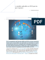 Normas Técnicas Contables Aplicables en 2019 para Las Entidades de Grupo 2