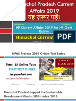 Himachal Pradesh Current Affairs for HPPSC HPAS and Other HP Govt Exams