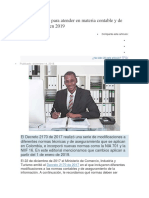 Nuevas Normas para Atender en Materia Contable y de Aseguramiento en 2019