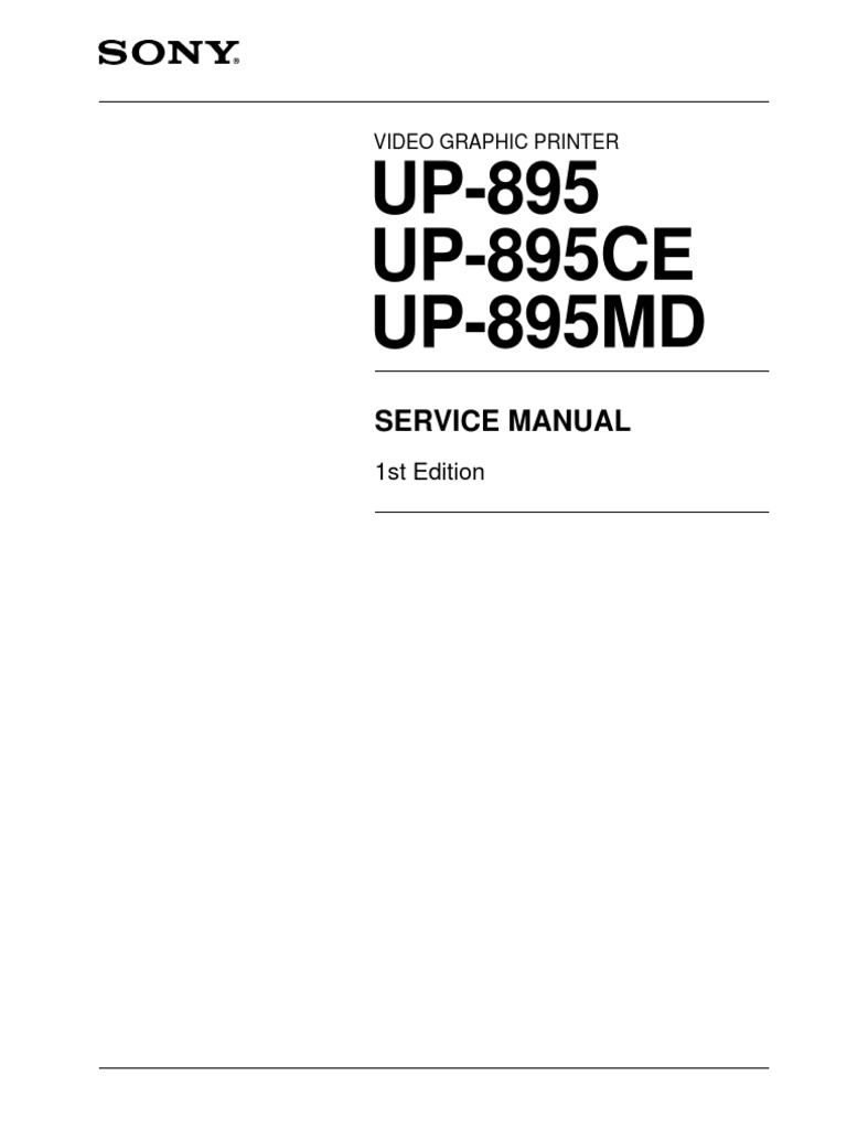 Sony Video Printer UP-895 - Service Manual PDF | PDF