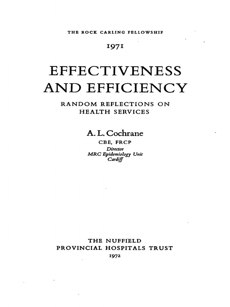 Archibald Cochrane - Effectiveness and Efficiency - Health Services ...