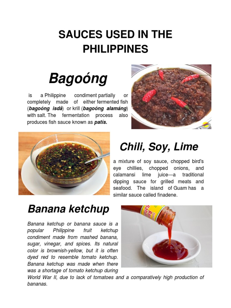 Sauces Used in The Philippines PDF Pesto Asian Cuisine
