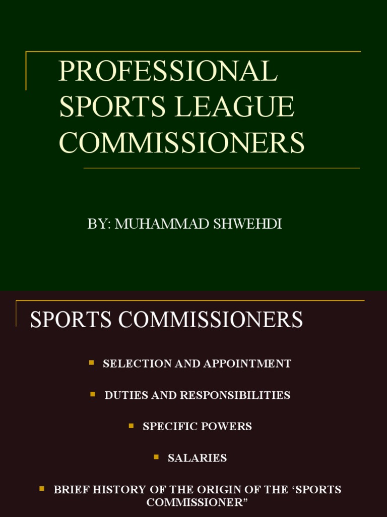 Professional Sports League Commissioners PDF Commissioner Sports