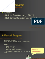 Pascal Subprogram: Procedure Function Build in Function (E.g. Sin (X) ) Self-Defined Function (Out of Syllabus)