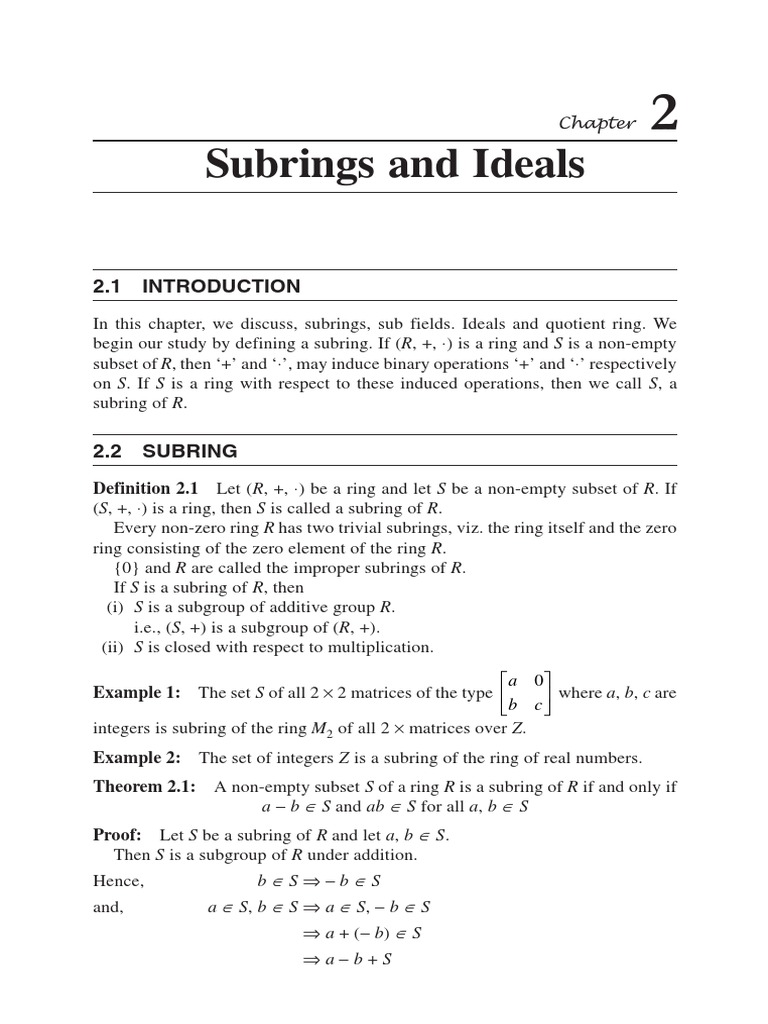 322 Sample Chapter Ring Mathematics Integer