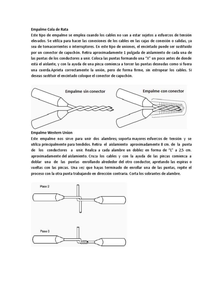 Tipos de Empalmes Eléctricos y Los Pasos para Realizarlos - Celasa, PDF, Cable