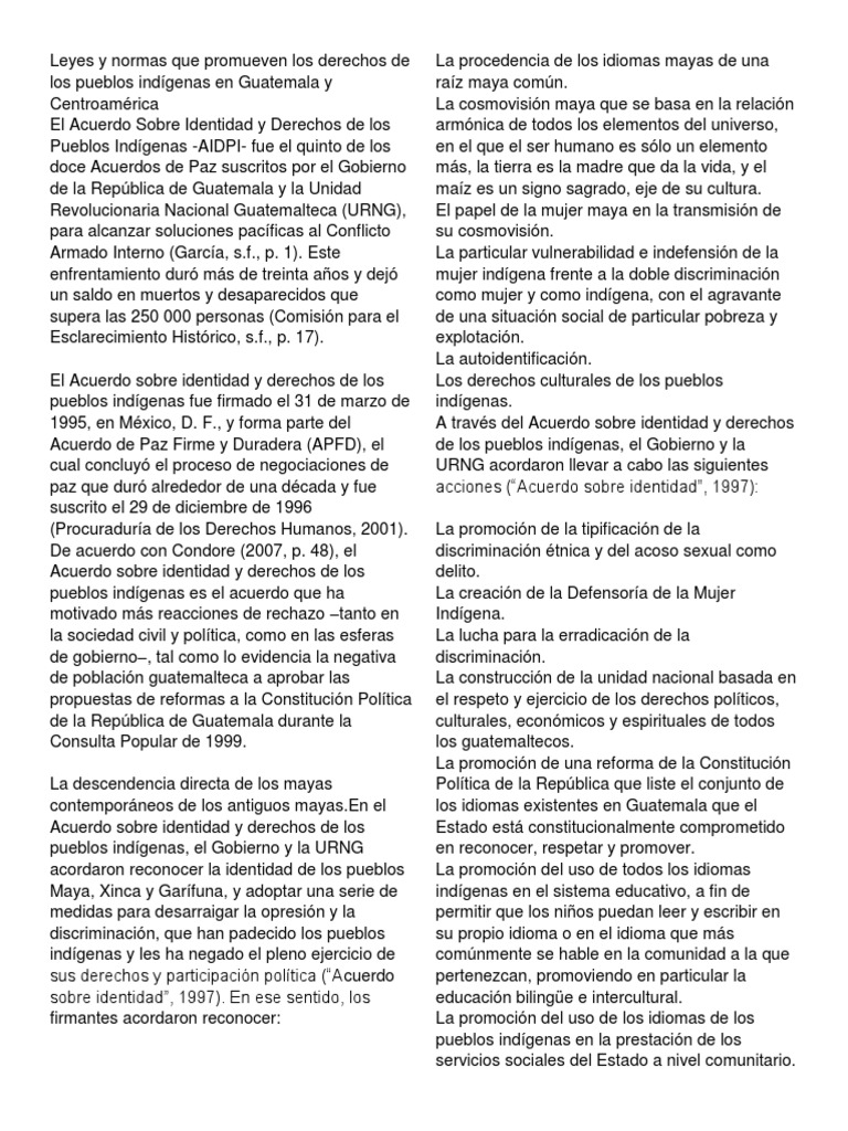 Derechos de los pueblos indígenas en Guatemala | PDF | Guatemala ...