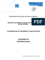 Ficha Técnica de Apertura Del Diplomado en Neuropsicología