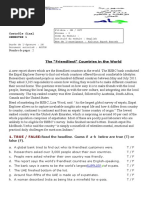 The "Friendliest" Countries in The World: Contrôle Final Semestre 1