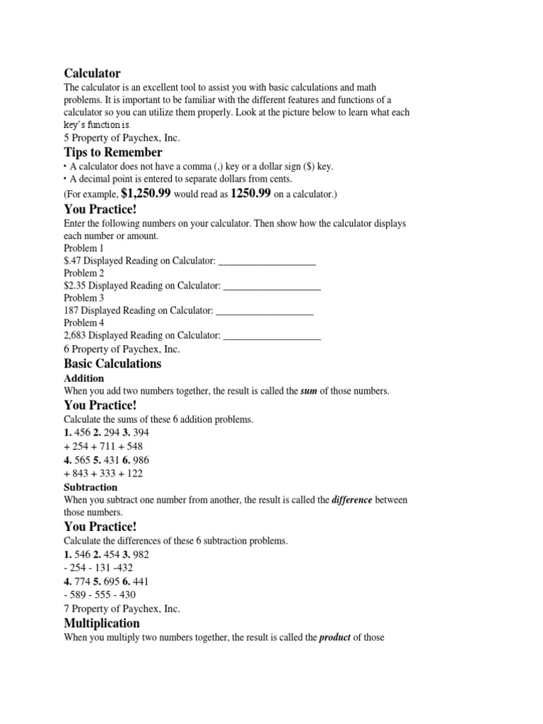 Basic Calculator Usage Guide | PDF | Teaching Methods & Materials