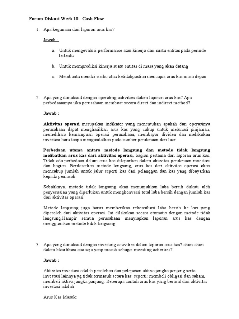 30+ Contoh Soal Dan Jawaban Cash Flow Indirect Method ...