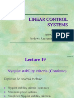 Nyquist Stability Criteria for Linear Control Systems