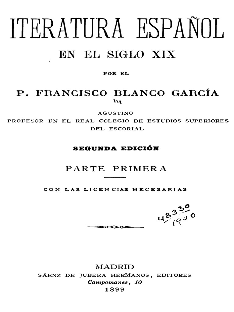 La Literatura Espanola En El Siglo 19