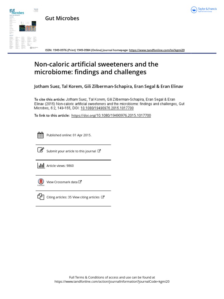 Non Caloric Artificial Sweeteners and The Microbiome Findings and ...