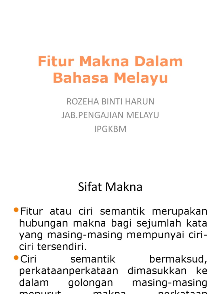 Bb313 Fitur Makna Dalam Bahasa Melayu Pdf