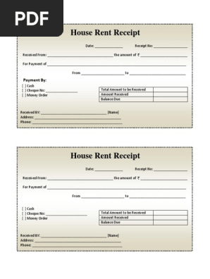 House Rent Receipt Template