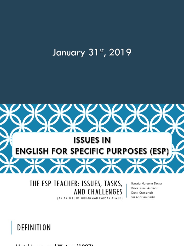 Challenges in ESP Teaching | PDF | English As A Second Or Foreign ...