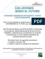 Cartel Informativo Becas Jóvenes Escribiendo El Futuro