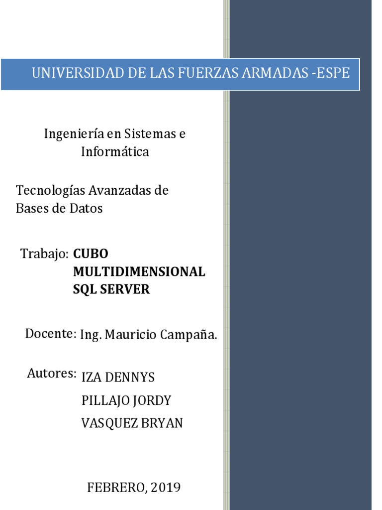 Creación de Cubos OLAP en SQL Server | PDF | Servidor SQL de Microsoft ...