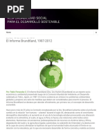 Informe Brundtland 1987 y Desarrollo Sostenible | PDF | Desarrollo ...