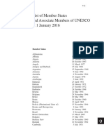 List of Member States and Associate Members of UNESCO at 1 January 2016