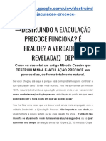 Destruindo a Ejaculação Precoce Funciona? É Fraude? Reclame AQUI