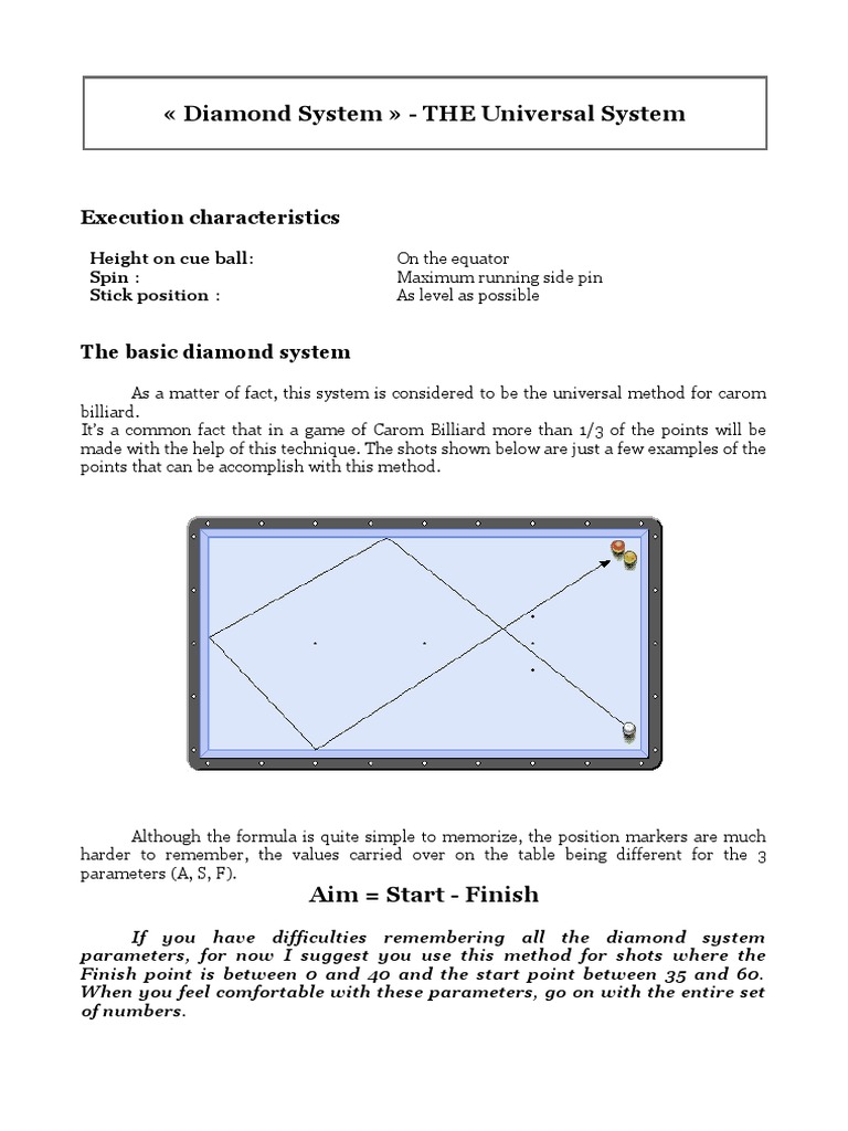Diamond System for Billiards Explained | PDF | Cue Sports | Teaching ...