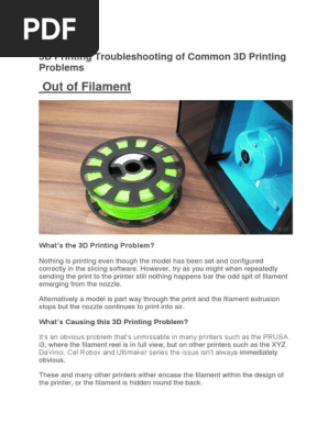 3D Printing Troubleshooting 34 Problems