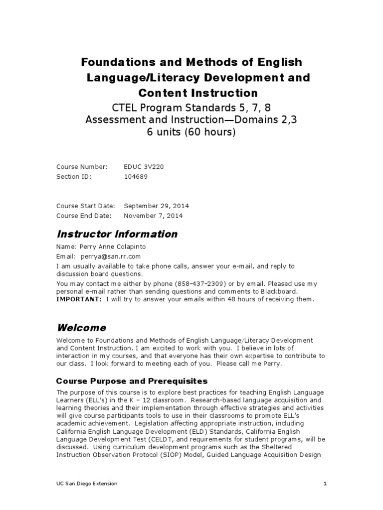 English Language Development Course Guide | PDF | Lesson Plan | English ...