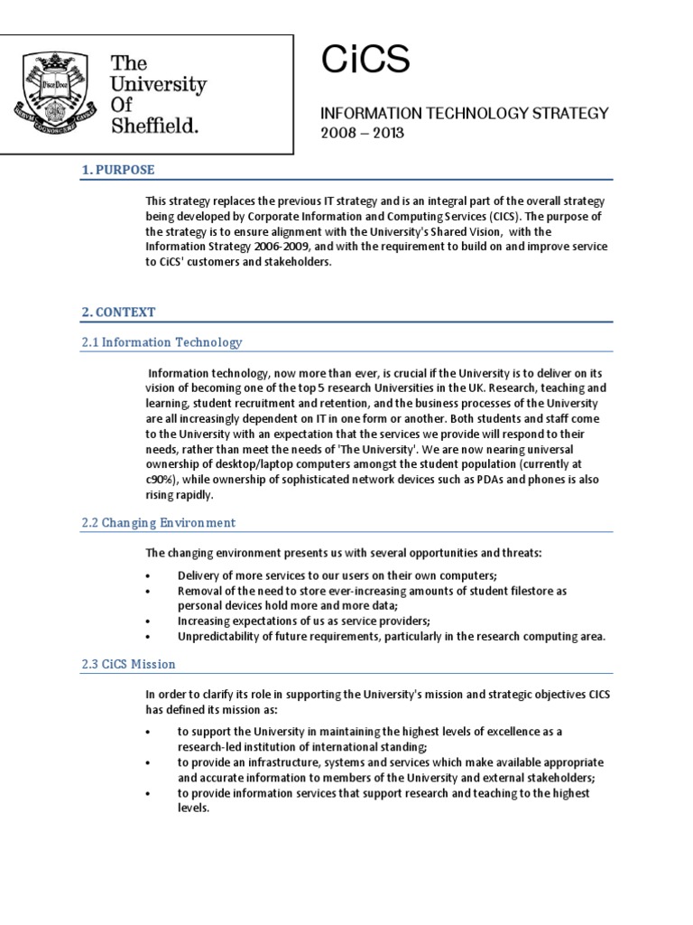 Cics It Strategy | PDF | Information Technology | Data Center