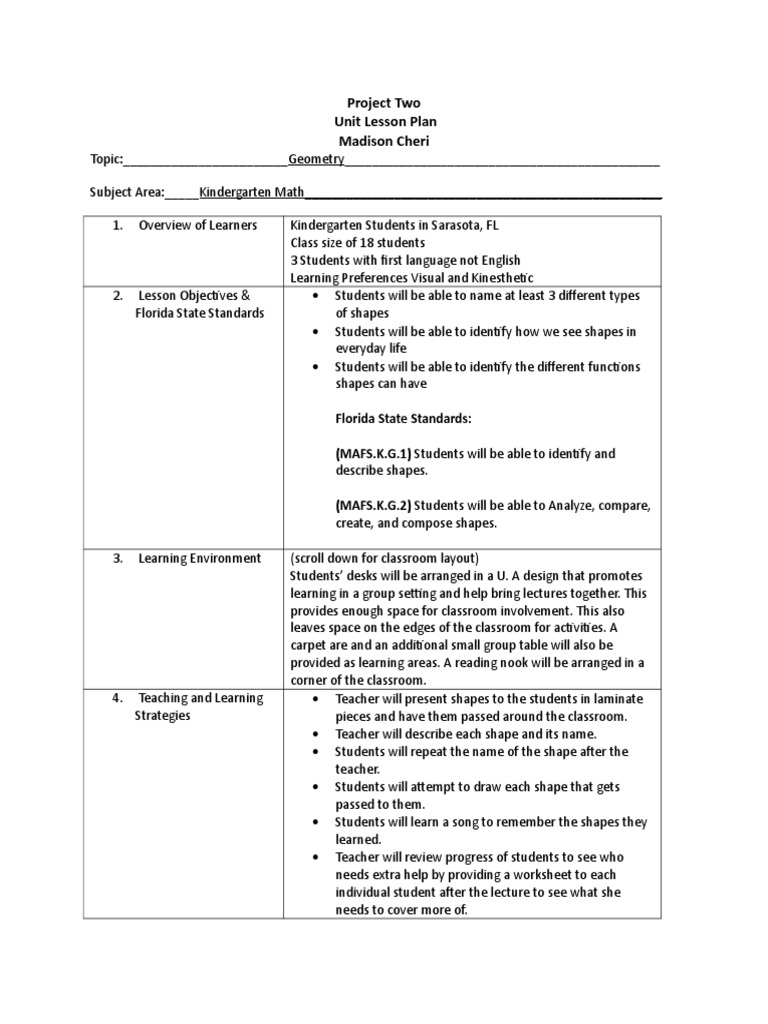 Project Two Template mmc120191111 | PDF | Classroom | Teachers