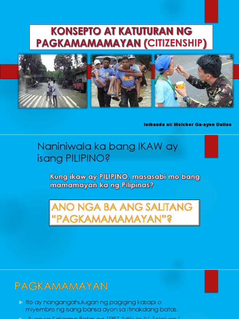 Konsepto at Katuturan NG Pagkamamamayan (Citizenship) | PDF