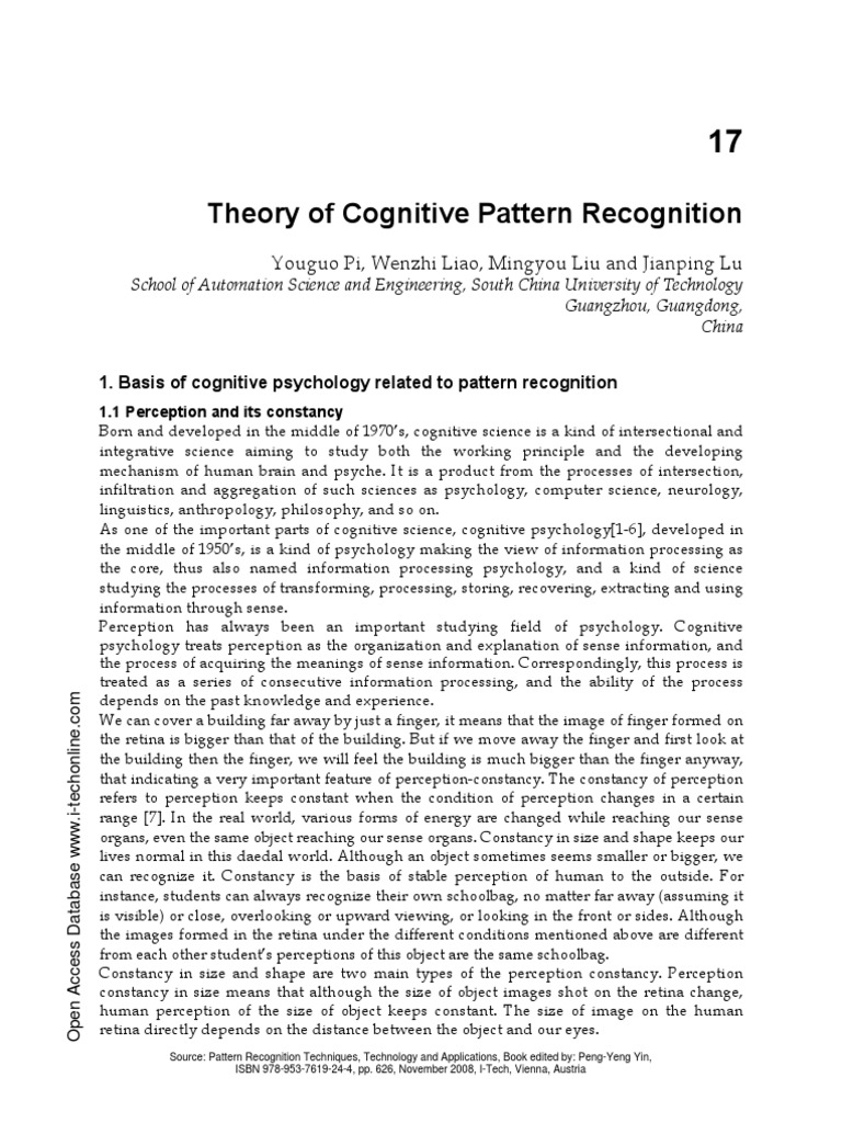 Cognitive Pattern Recognition Theory | PDF | Memory | Statistical ...
