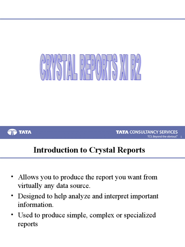 Crystal Reports XI R2 Guide | PDF | Databases | Microsoft Excel