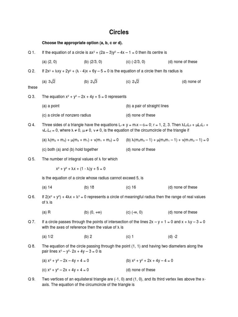 03 Circle Pdf Circle Line Geometry