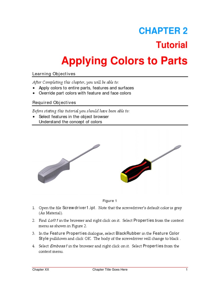 Applying Colors To Parts: Tutorial | PDF | Software | Computing