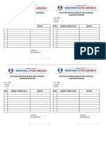 Format Daftar Rincian Biaya Pelayanan Laboratorium