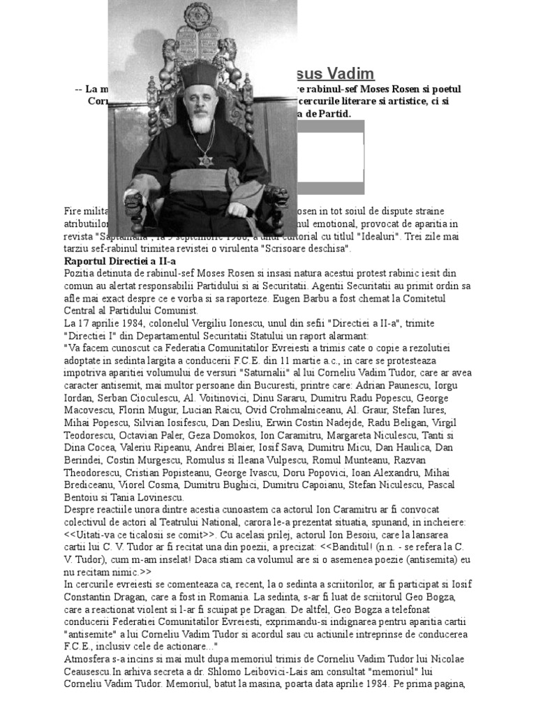 Moses Rosen Versus Vadim | PDF