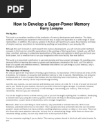 How To Develop A Super Power Memory