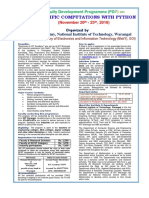 Scientific Computations With Python: E & ICT Academy, National Institute of Technology, Warangal