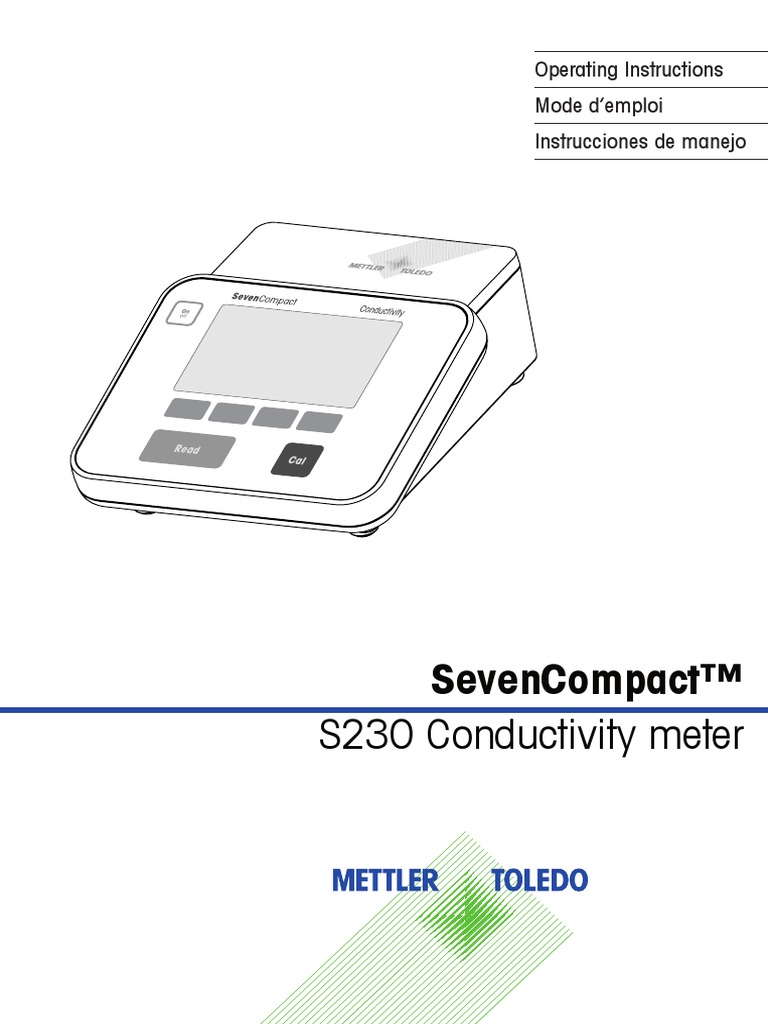 Operating Manual for S230 Conductivity Meter Menu