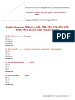 English Grammar Solved MCQs Sentence Completion (Prepositions)