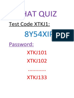 That Quiz: Test Code XTKJ1