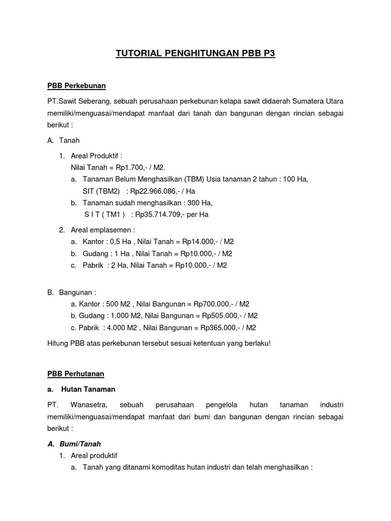 Tutorial Perhitungan PBB P3 | PDF