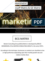 BCG Matrix, Ansoff Matrix & GE Matrix: Marketing Management