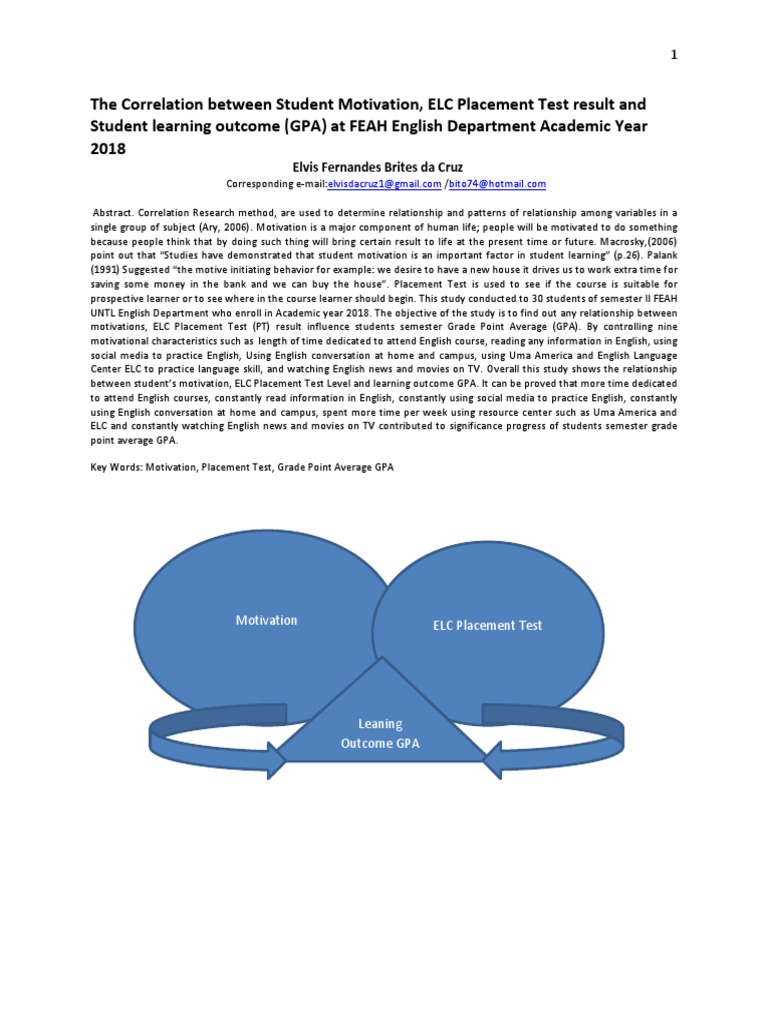 Correlation Between Student Motivation and Learning Outcomes | PDF ...