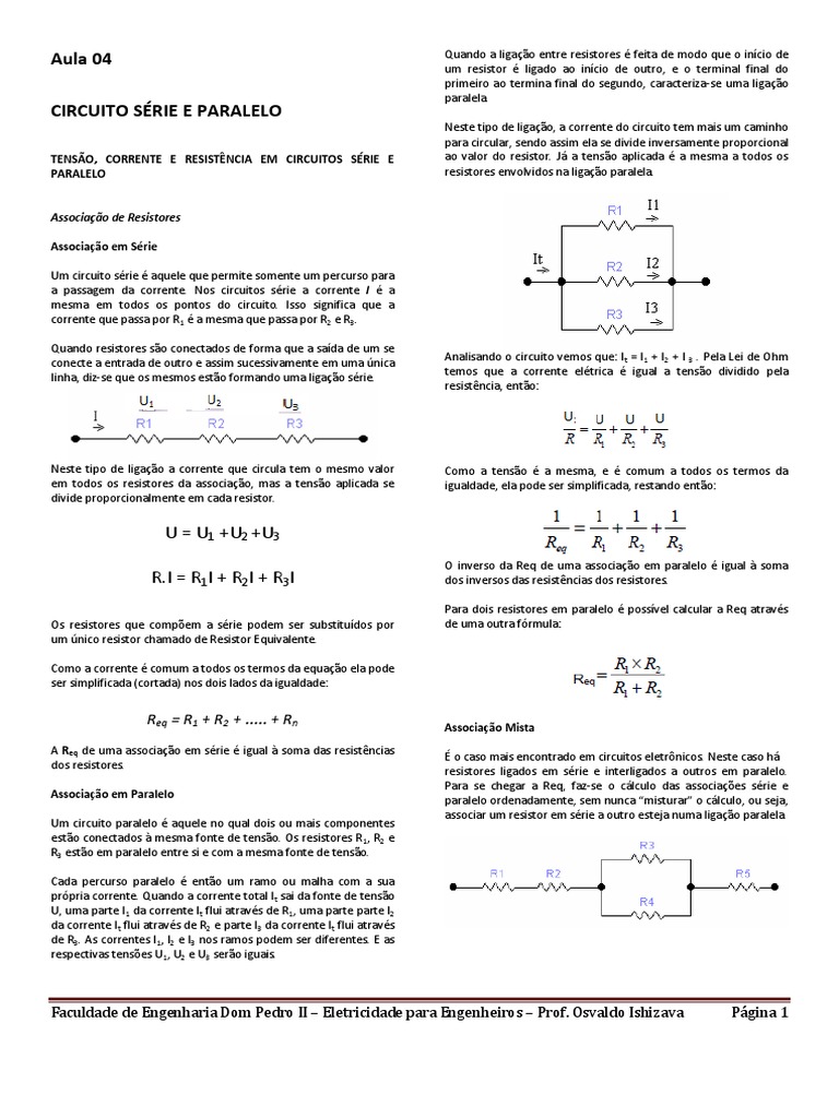 Circuitos Elétricos: Série e Paralelo | PDF | Circuitos em série e em ...