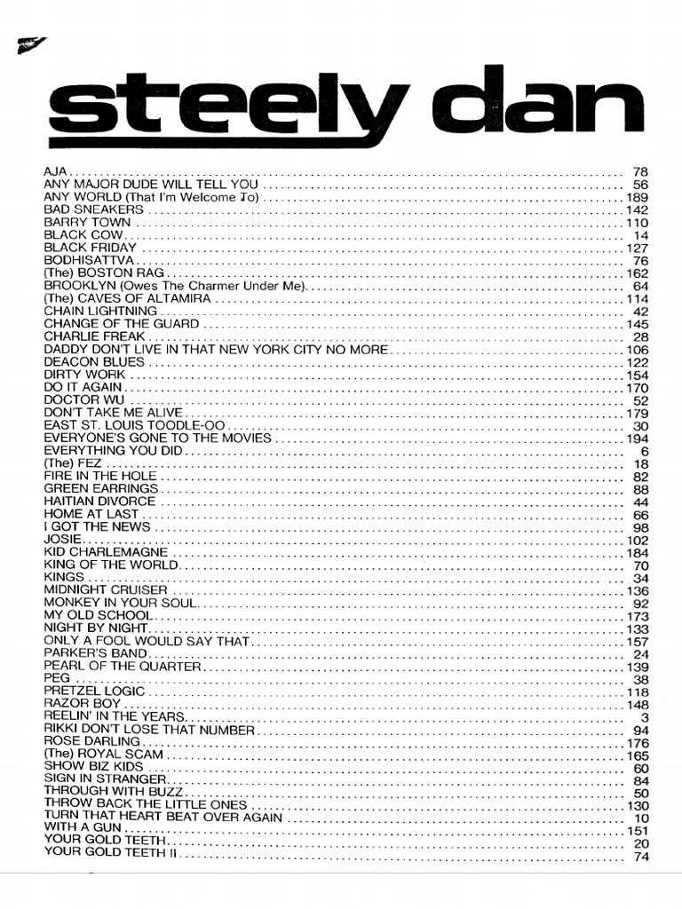 Steely Dan Songbook to Aja)