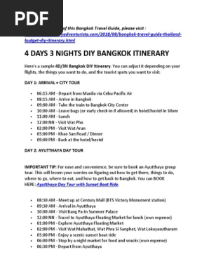 4 Days 3 Nights Diy Bangkok Itinerary Travel Guide